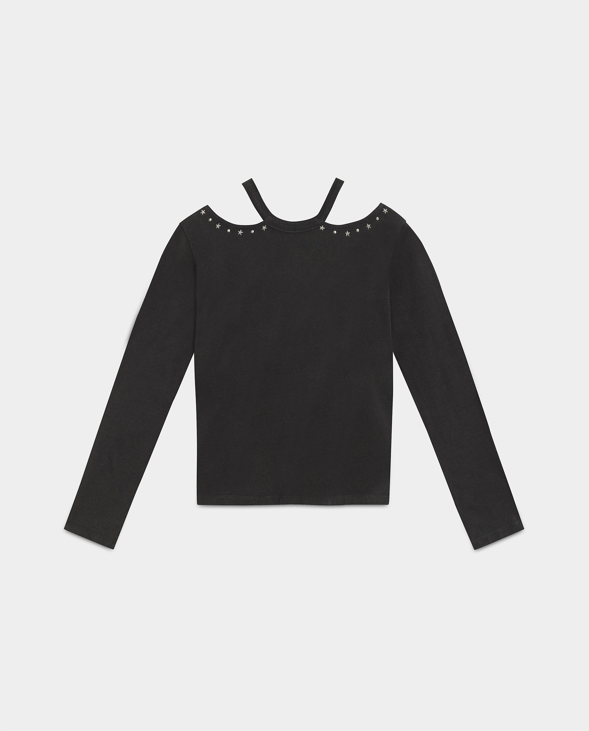 Camiseta de mujer manga larga cut out - Noon - Antracita / Gris Antracita / Gris-5