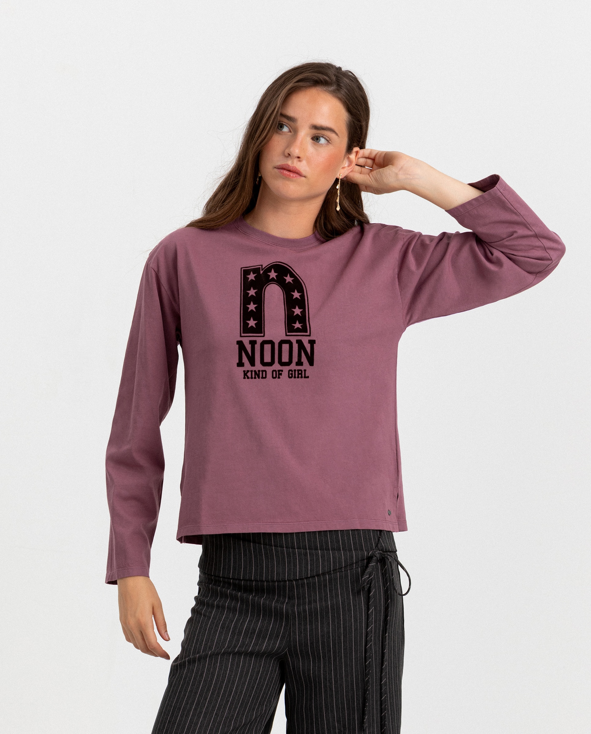 Camiseta noon de mujer flocada - Rosa Rosa-1