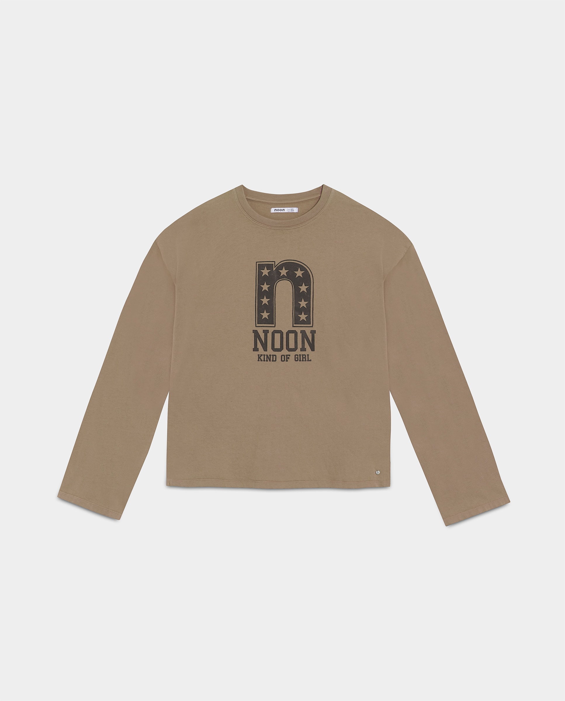 Camiseta noon de mujer flocada - Marrón claro Marrón claro-5