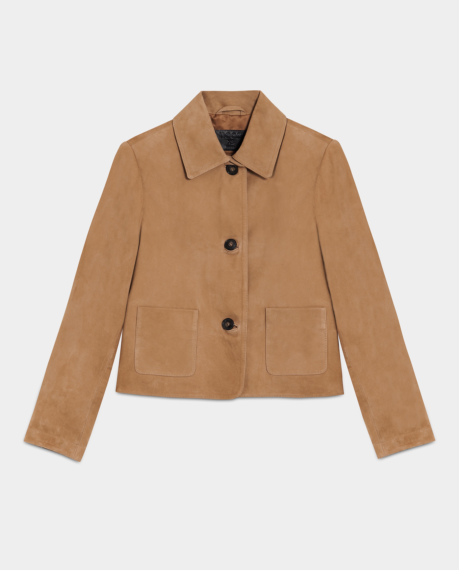 Imagen 5 de Chaqueta corta de mujer de ante con bolsillos - Noon - Beige Beige