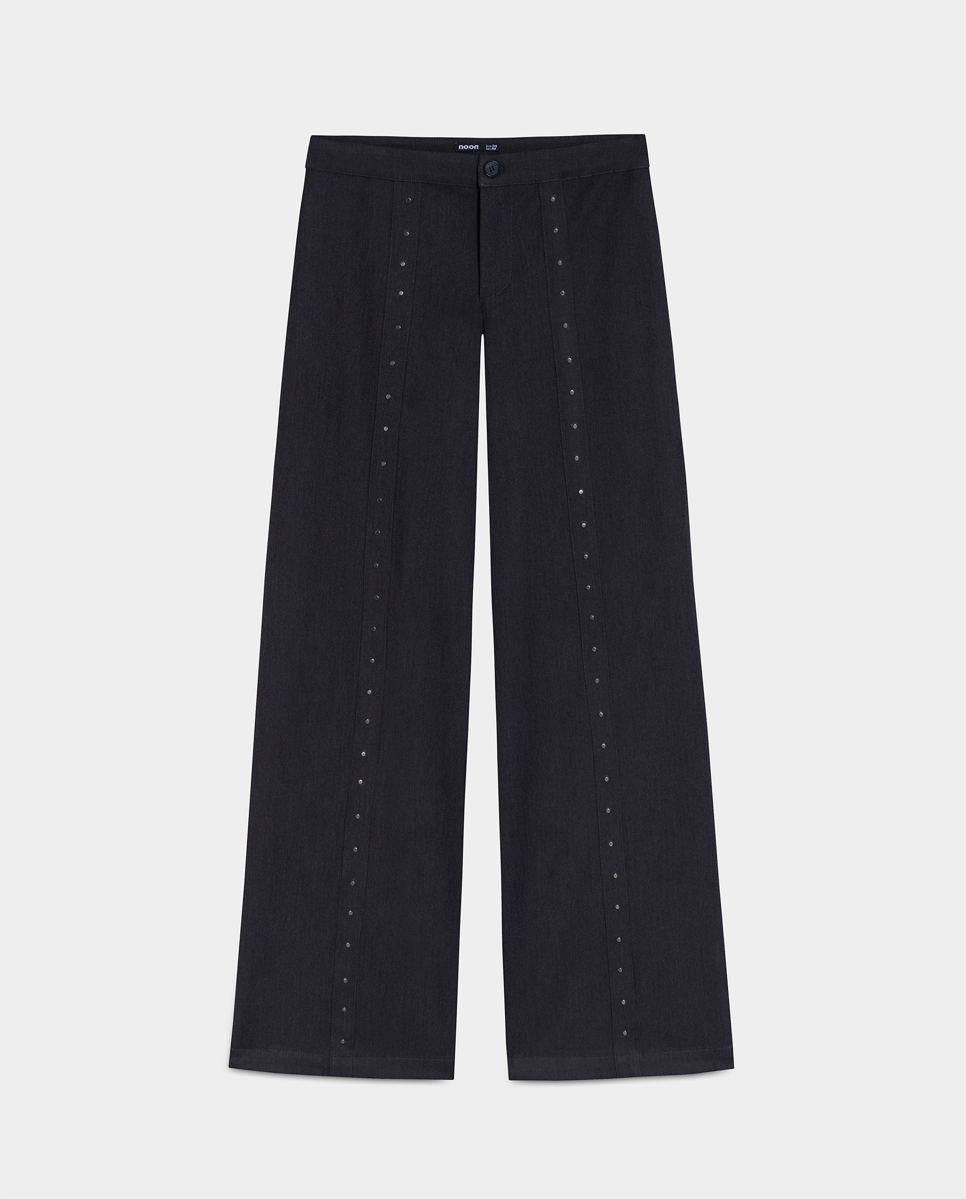Pantalon ancho de tiro bajo de mujer - Noon - Antracita / Gris Antracita / Gris-5