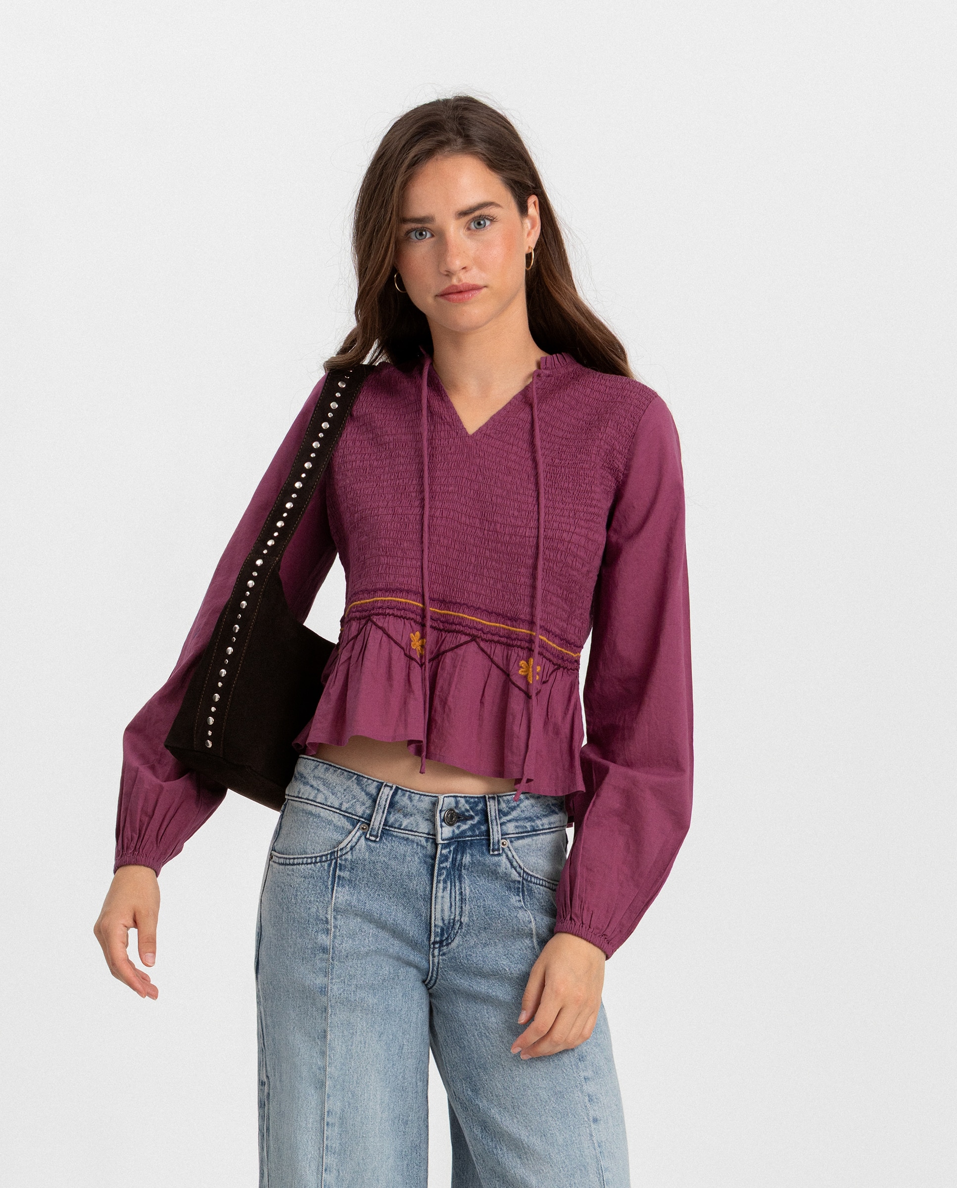 Imagen 0 de Top bordado de mujer Rosa