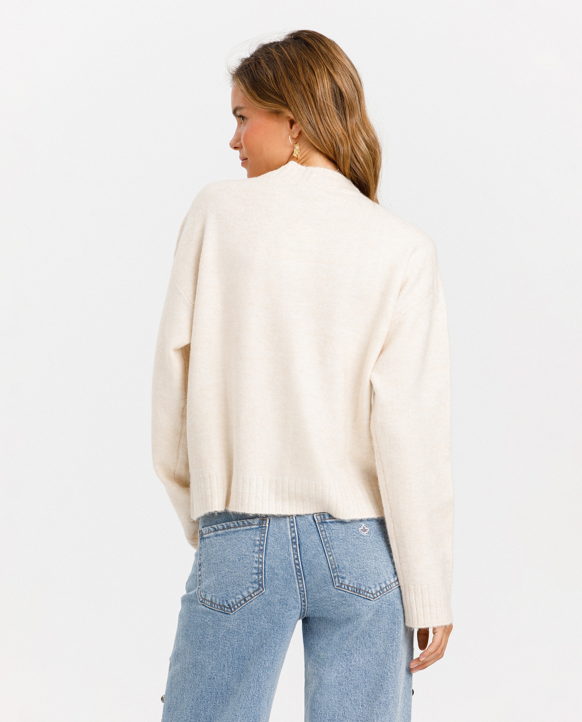 Jersey de mujer cuello caja - Noon - Crudo Crudo-2