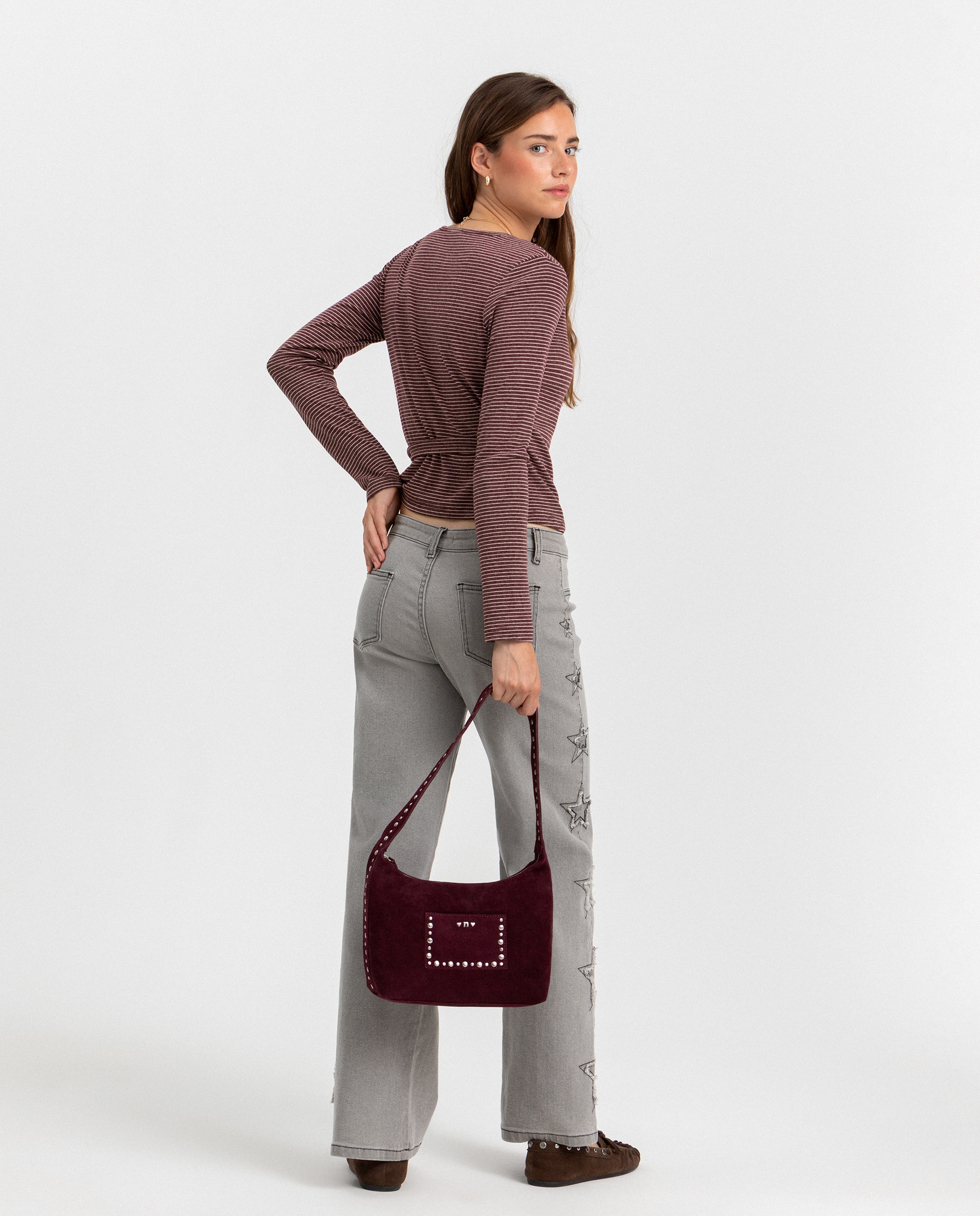 Top cruzado de mujer con lazada - Noon - Burdeos Burdeos-4