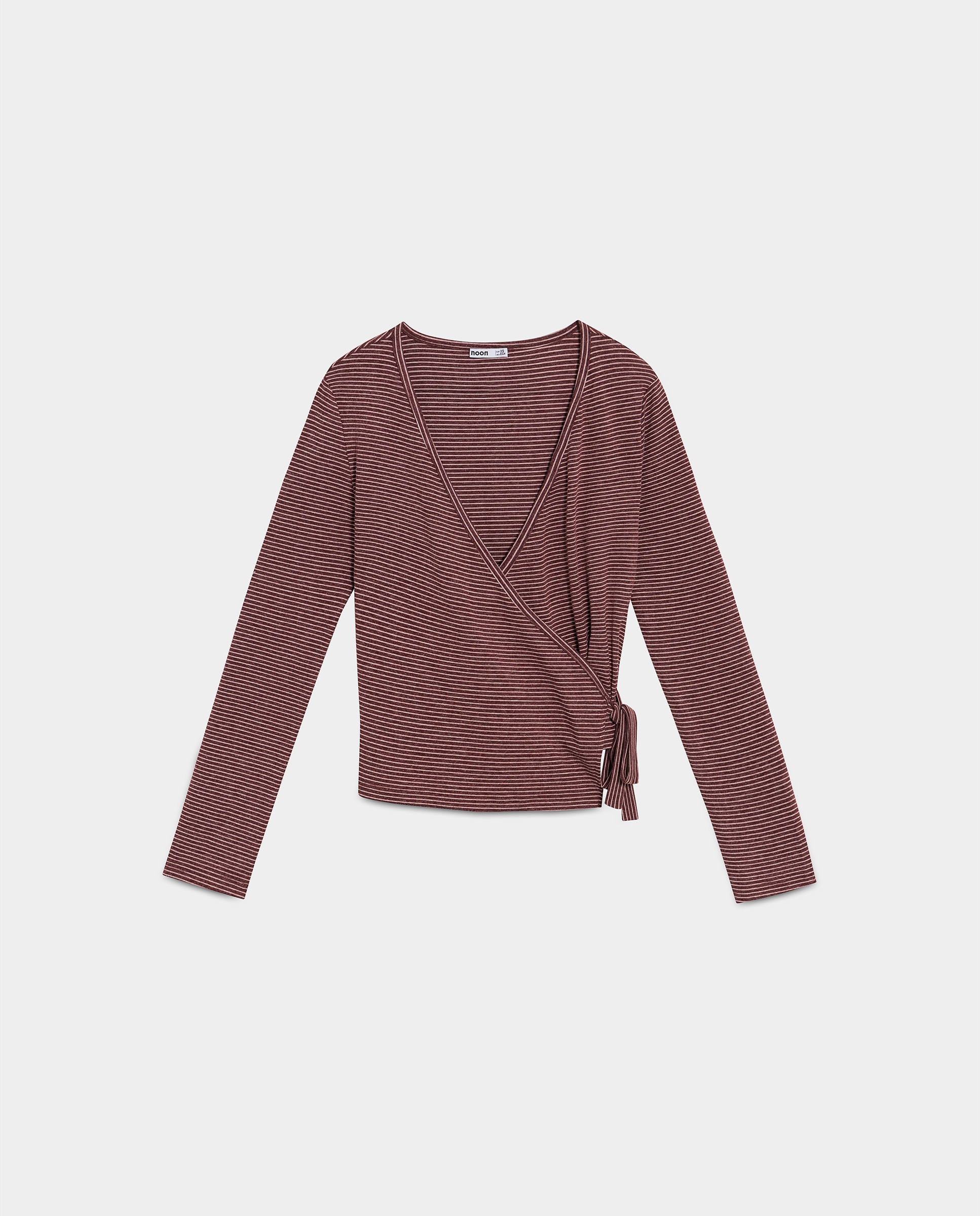 Top cruzado de mujer con lazada - Noon - Burdeos Burdeos-5