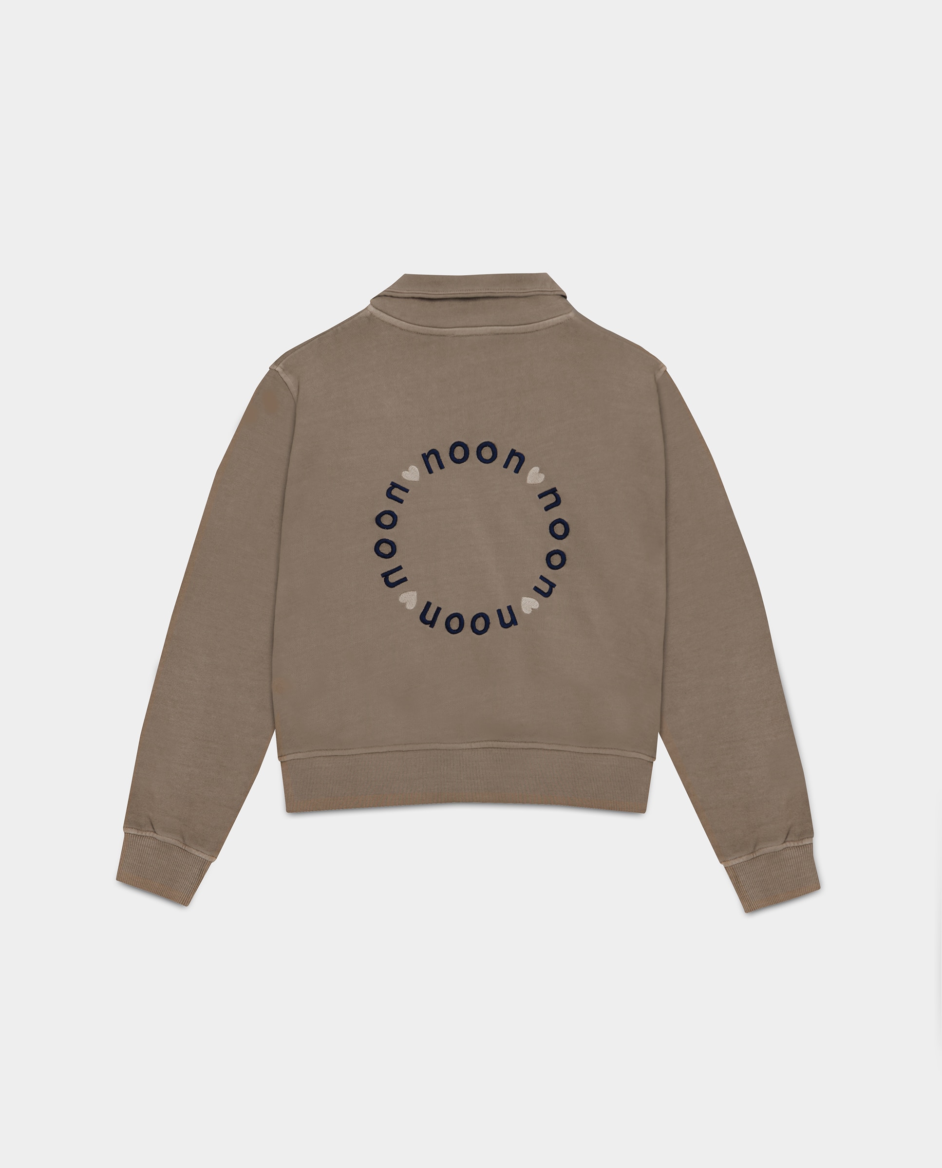 Imagen 6 de Sudadera de mujer cuello polo estampado logo - Noon - Marrón claro Marrón claro
