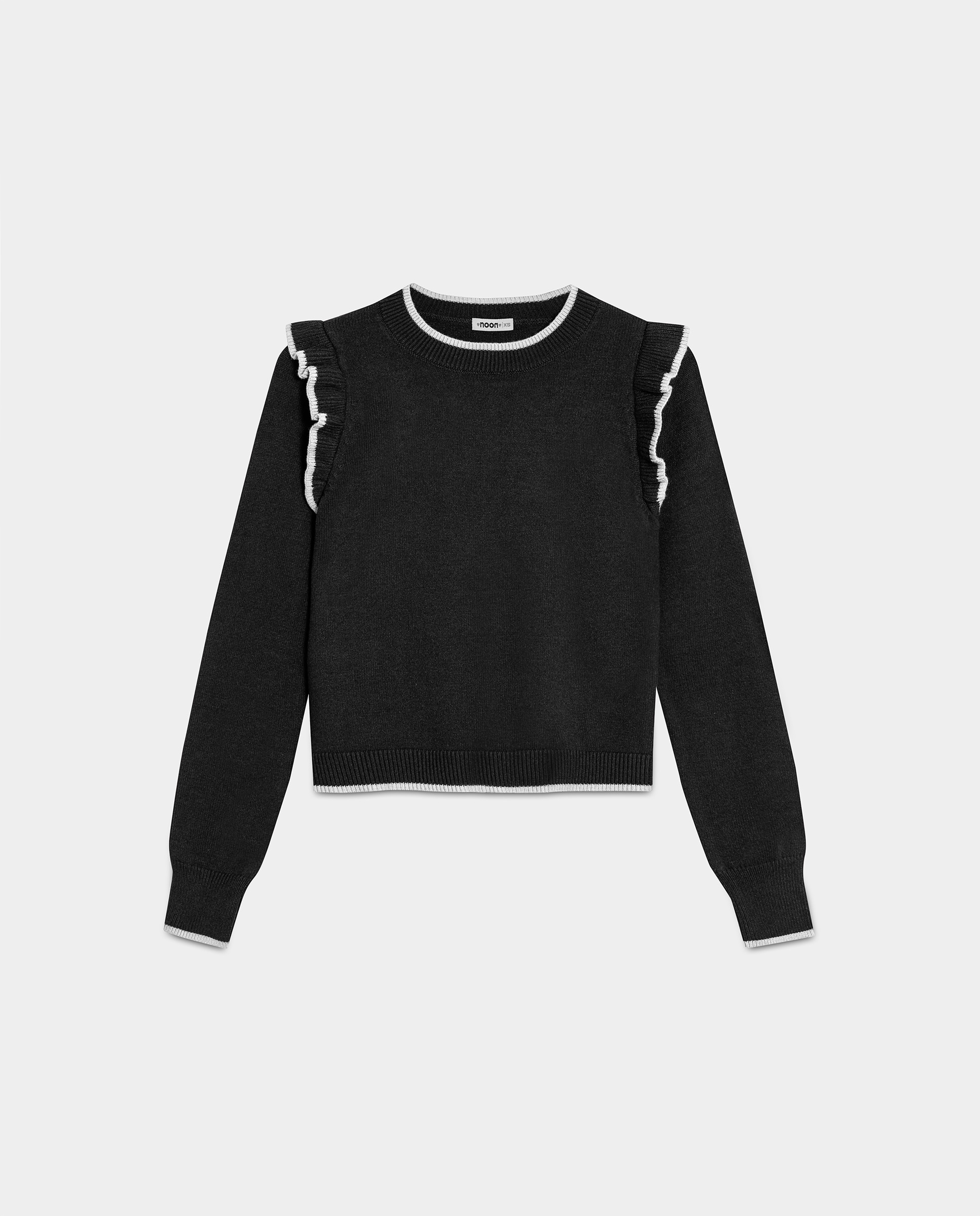 Jersey manga larga de mujer con volantes - Noon - Antracita / Gris Antracita / Gris-5
