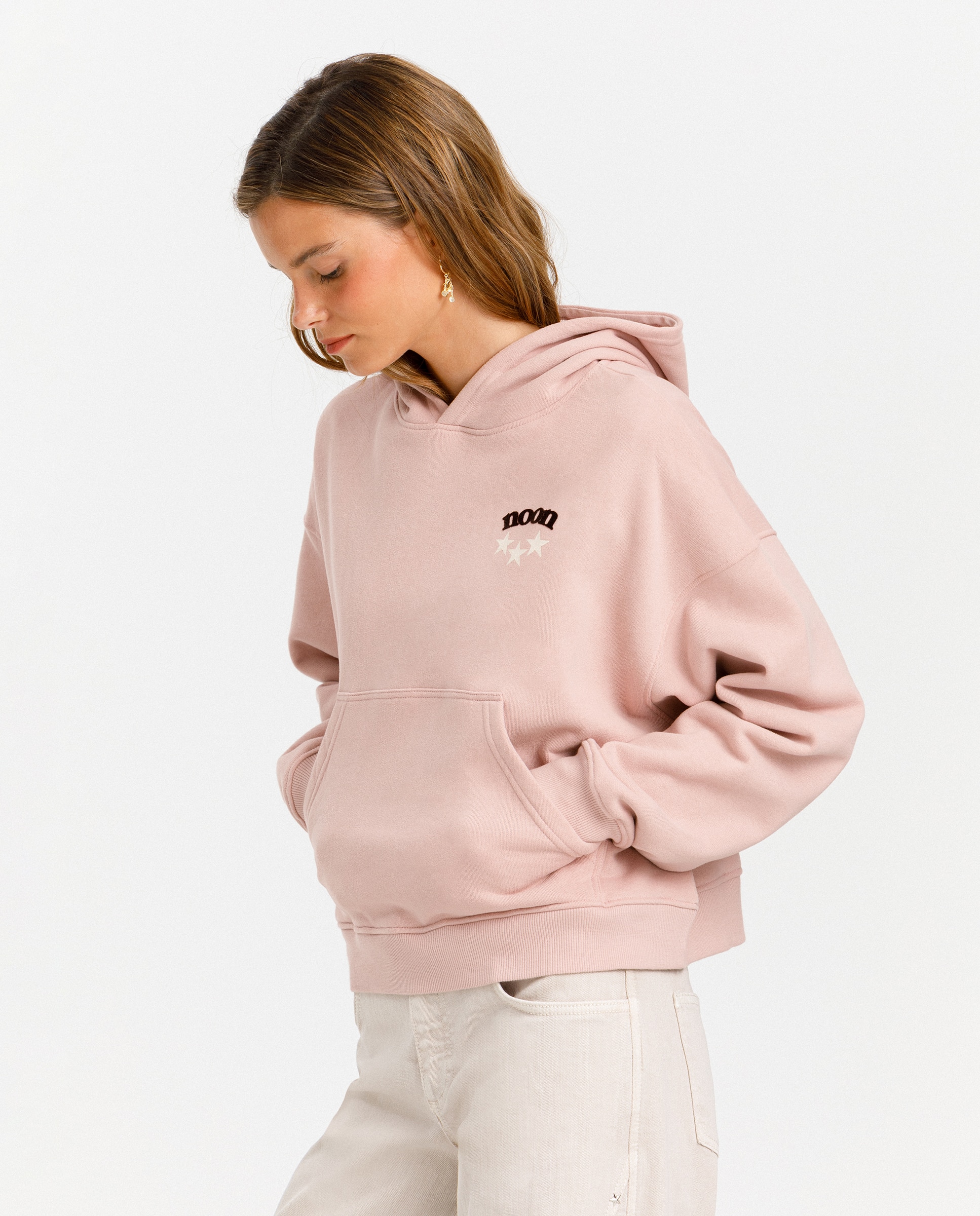 Imagen 0 de Sudadera de mujer con logo y estrellas Rosa claro