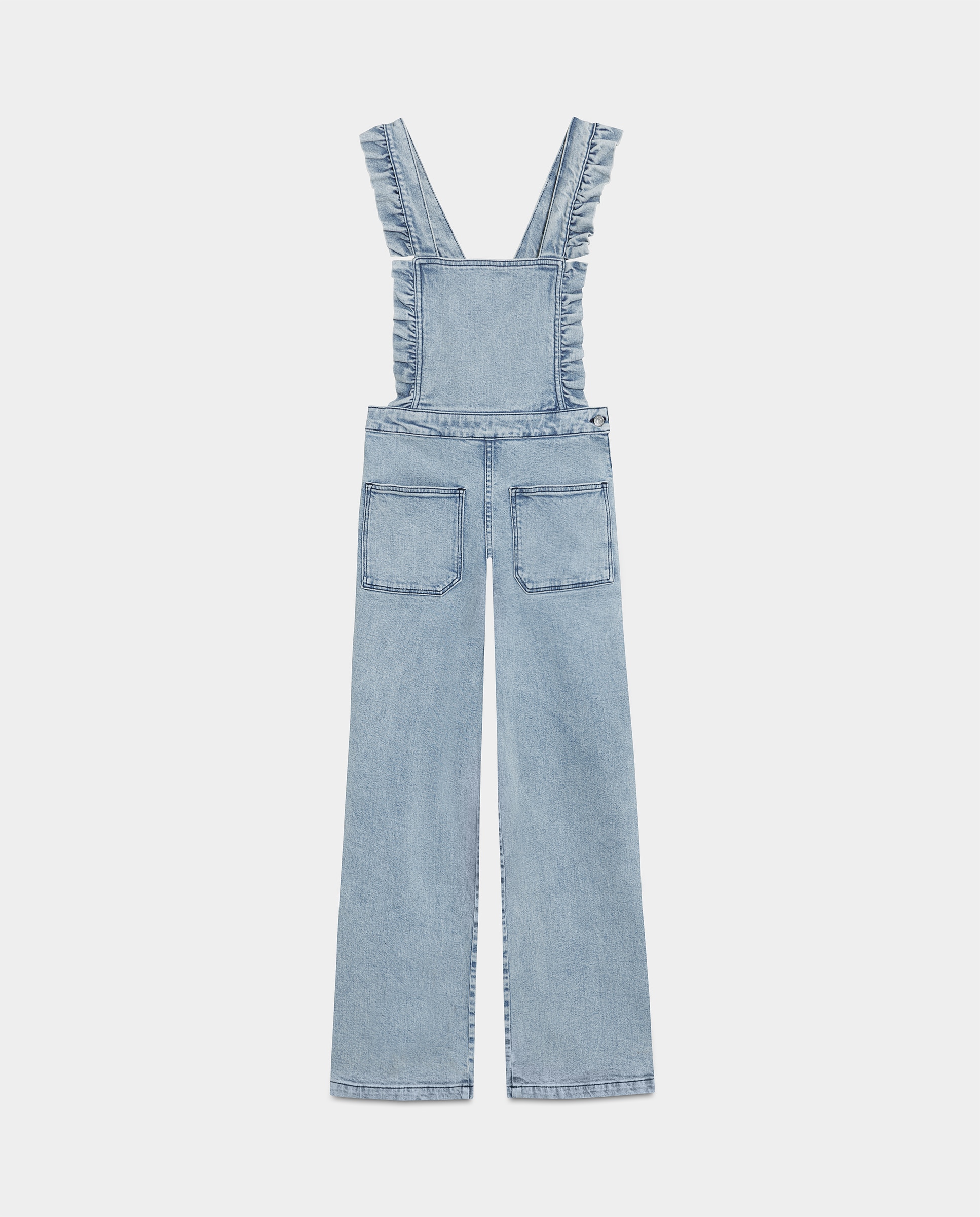 Peto de mujer de talle alto con volantes - Noon - Azul Azul-5