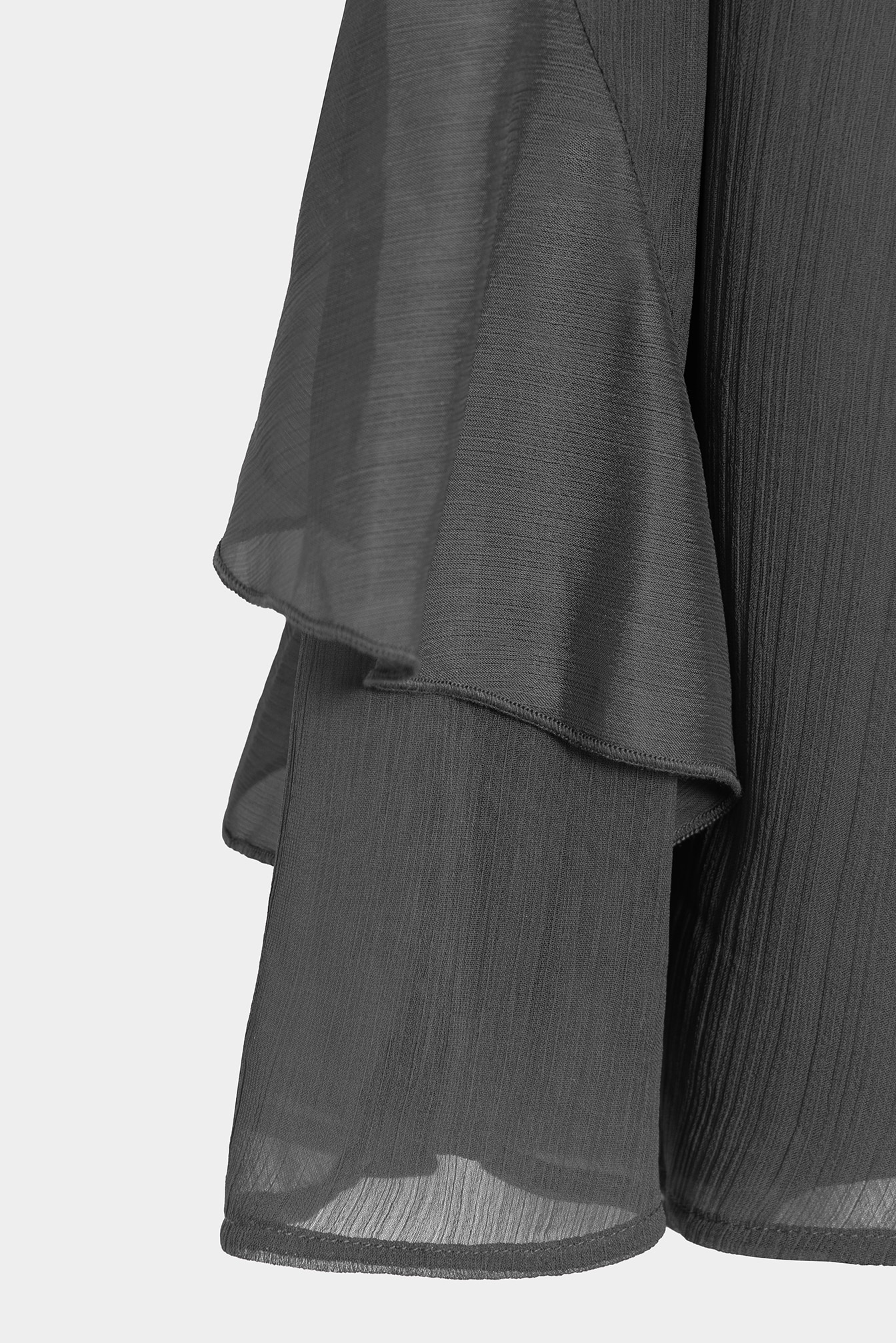Falda midi volantes liso - Noon - Gris oscuro Gris oscuro-6