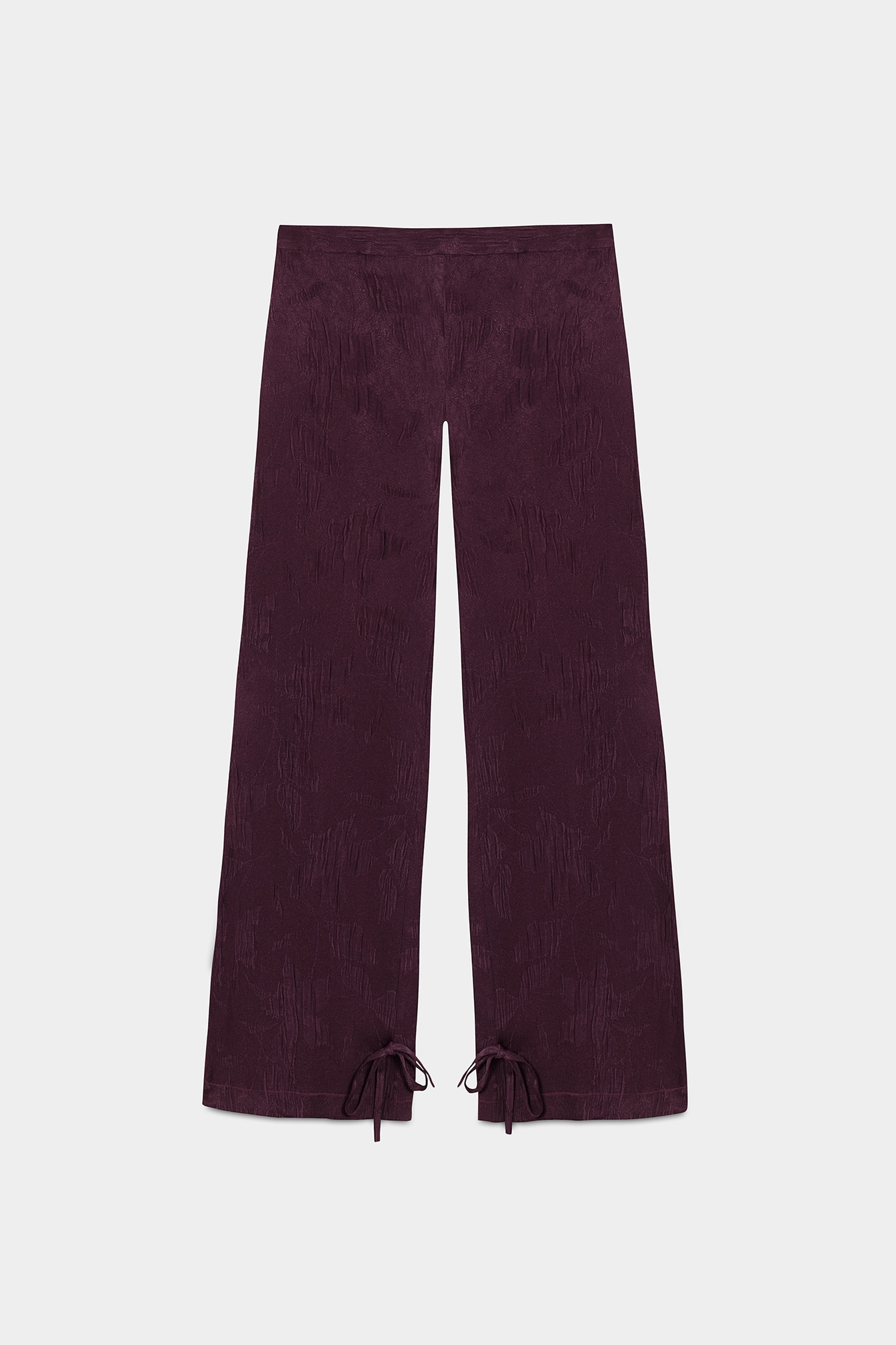 Pantalón recto efecto bombacho de mujer - Noon - Burdeos Burdeos-6