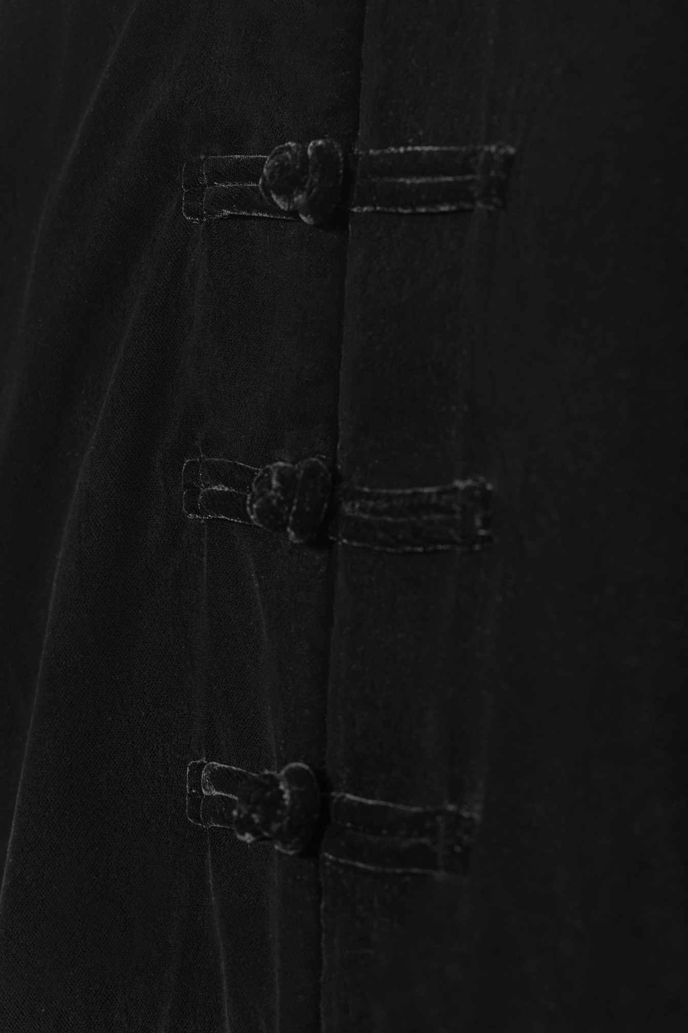 Kimono largo de mujer de terciopelo - Noon - Negro Negro-5