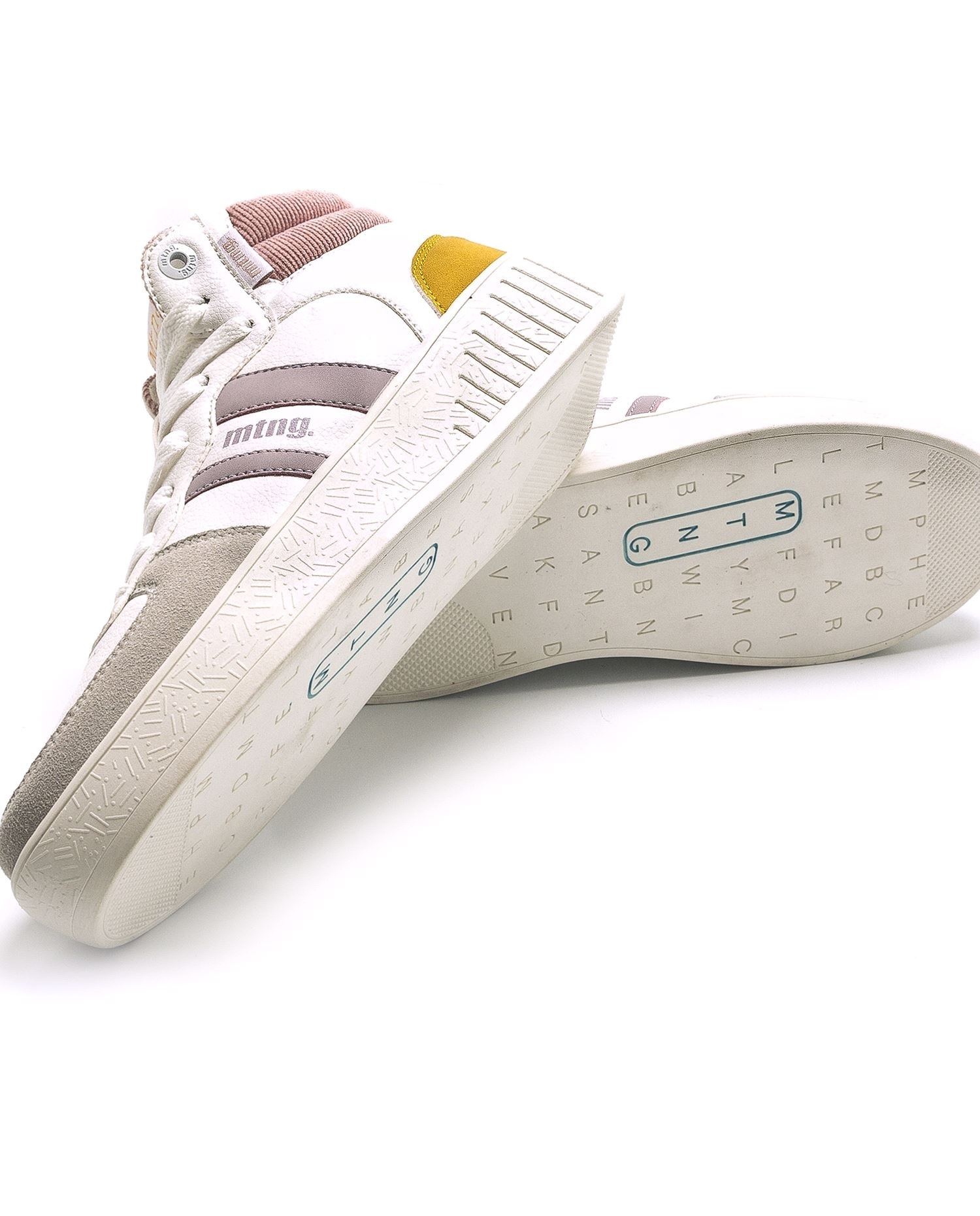 Zapatillas deportivas de mujer abotinadas - Mustang - Blanco / Naranja Blanco / Naranja-4