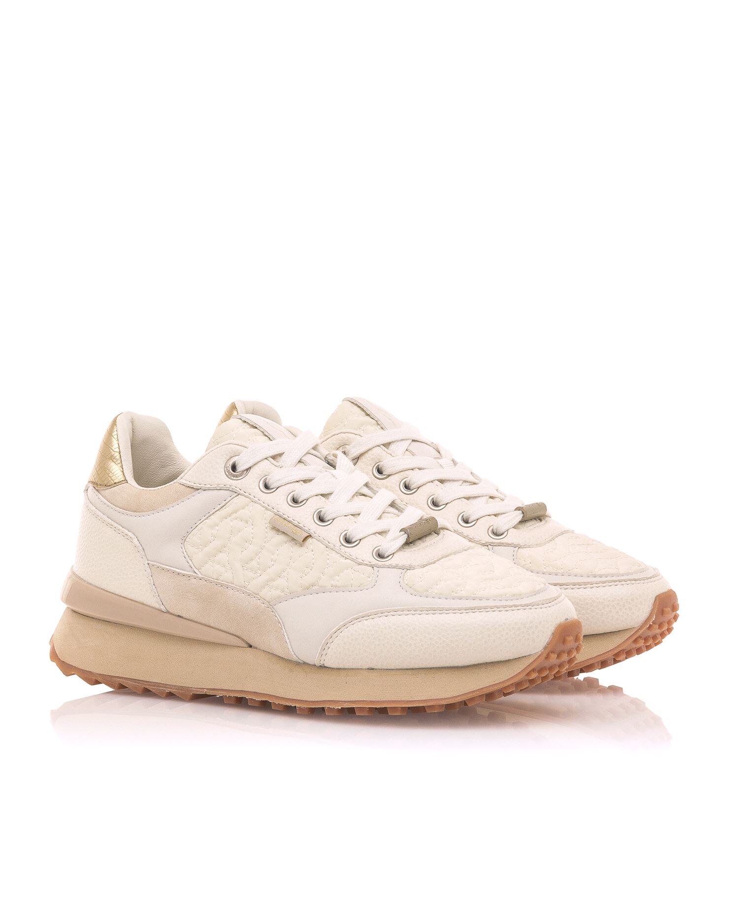 Zapatillas deportivas de mujer en color beige con detalle en