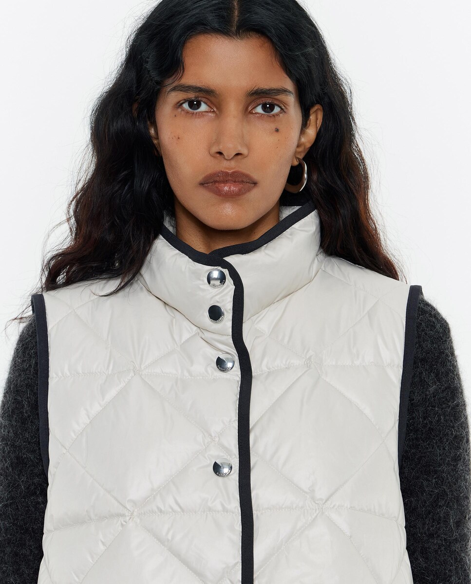 Chalecos Acolchados Chaleco Plumas Gris Mujer Chaleco Acolchado De