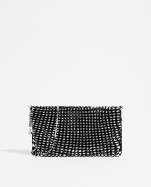 Imagen 0 de Cartera de mano de mujer malla metálica cristales