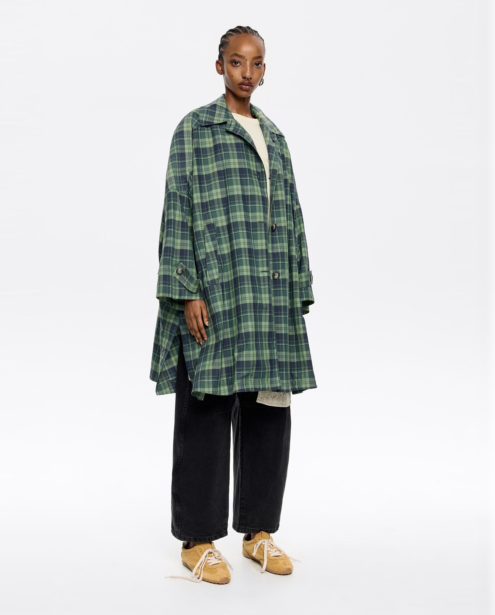 Gabardina de mujer oversize de cuadros