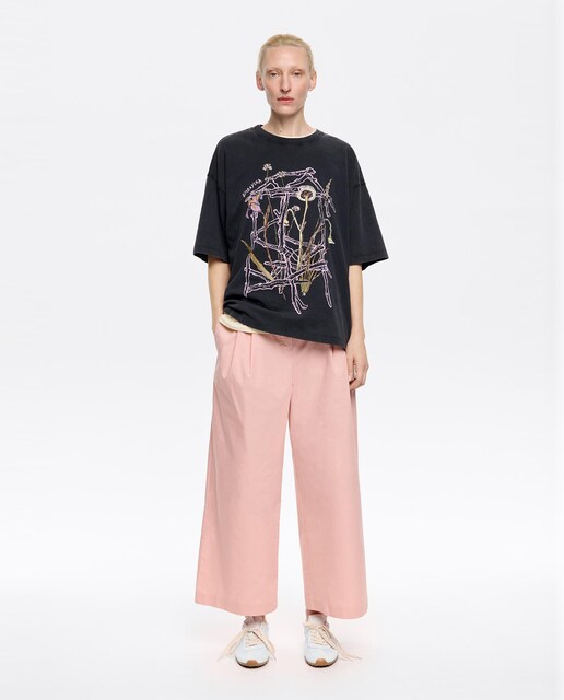 Imagen 0 de Pantalones rectos de mujer pinzas tobillero
