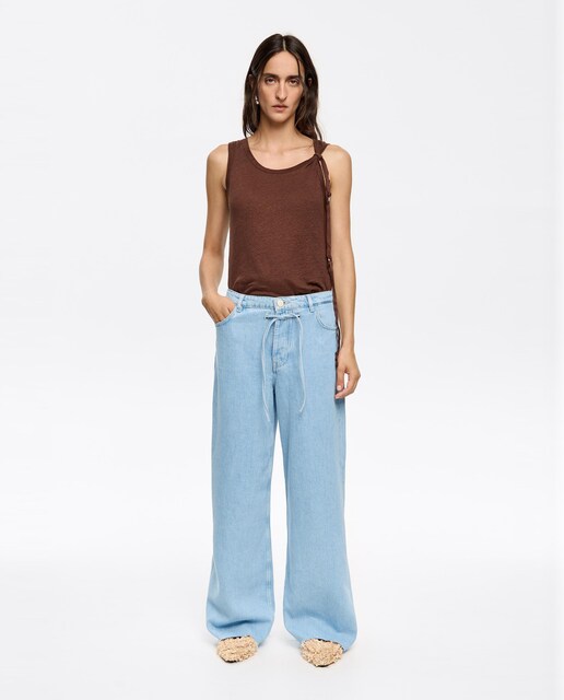 Imagen 0 de Vaquero recto de mujer denim wide leg