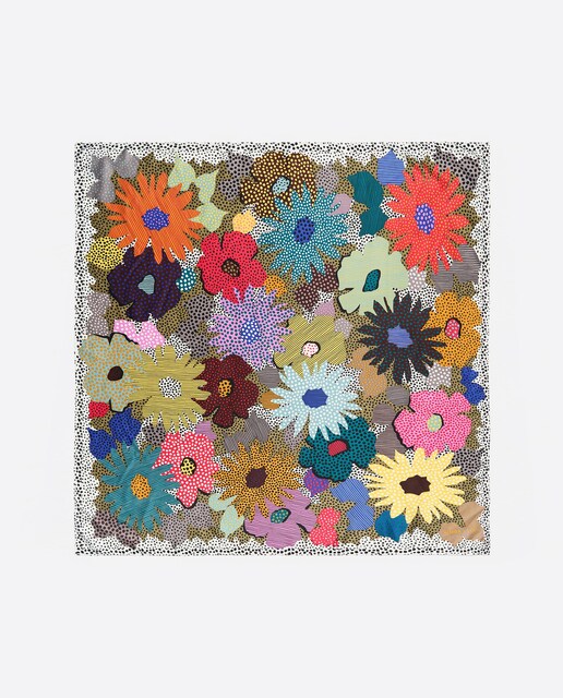 Imagen 0 de Pañuelo de mujer en color kaki con flores