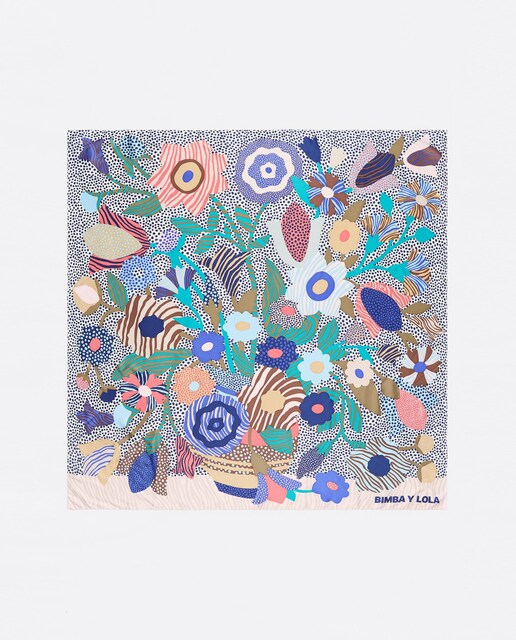 Imagen 0 de Pañuelo de mujer de color crudo con estampado
