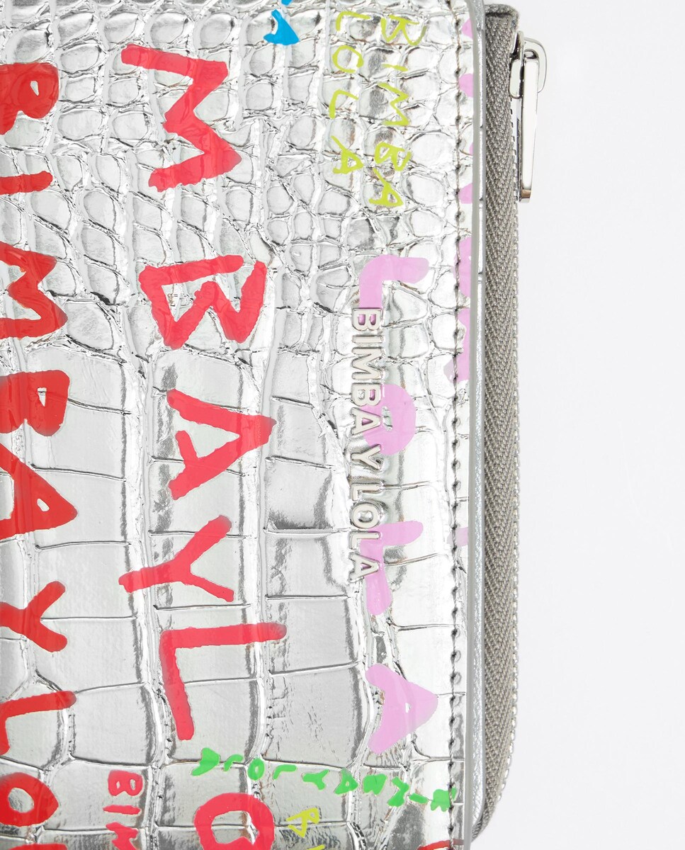 Cartera de mujer grabado cocodrilo y logos · Bimba y Lola · El