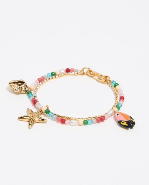 Imagen 0 de Pulsera doble abalorios y peces