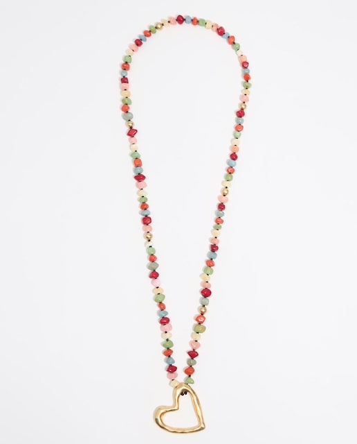 Imagen 0 de Collar de mujer piedras multicolor corazón