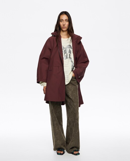 Imagen 0 de Gabardina de mujer línea A algodón técnico