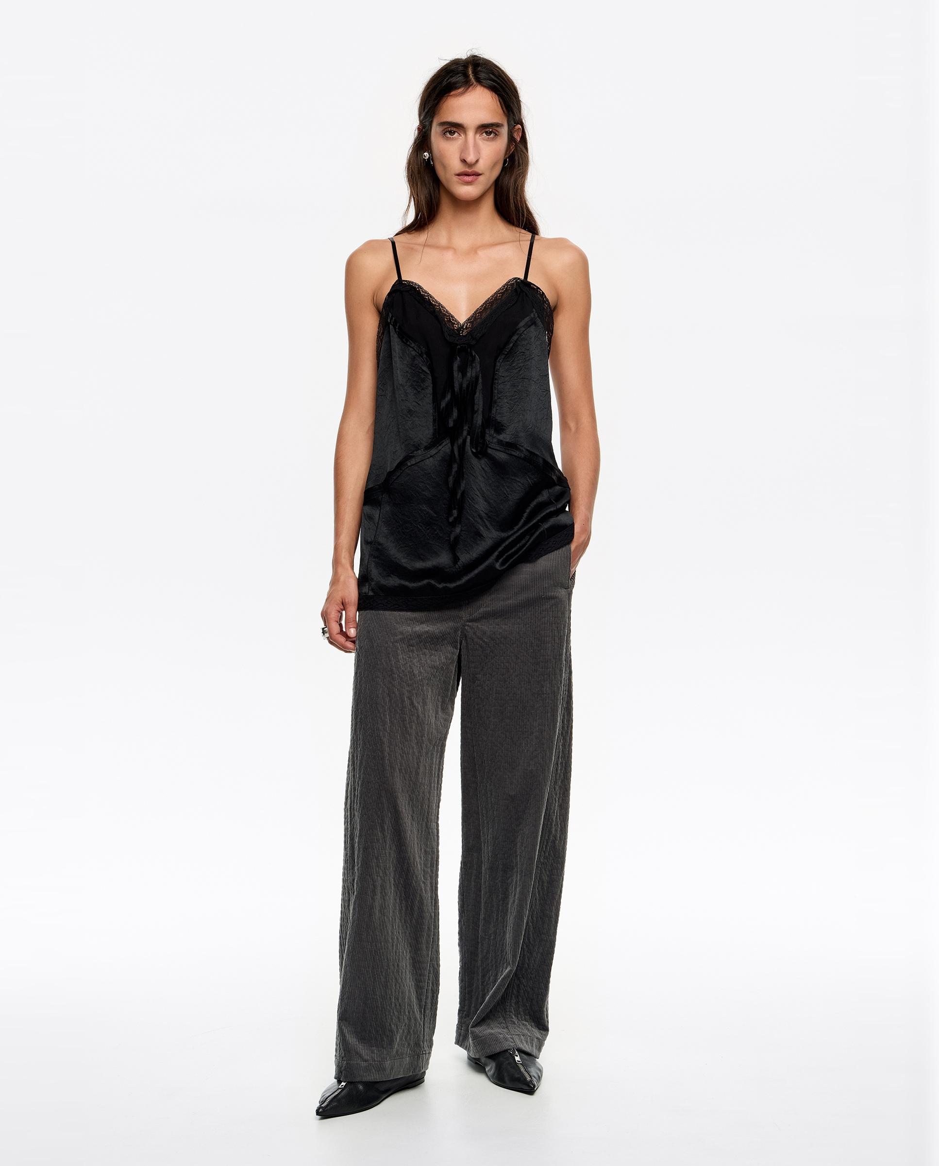 Pantalones rectos de mujer Barrel pana