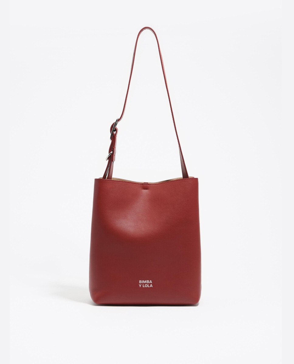 Bolso Piel Rojo Bimba Y Lola Bolso Trapecio Bolsos De Piel De