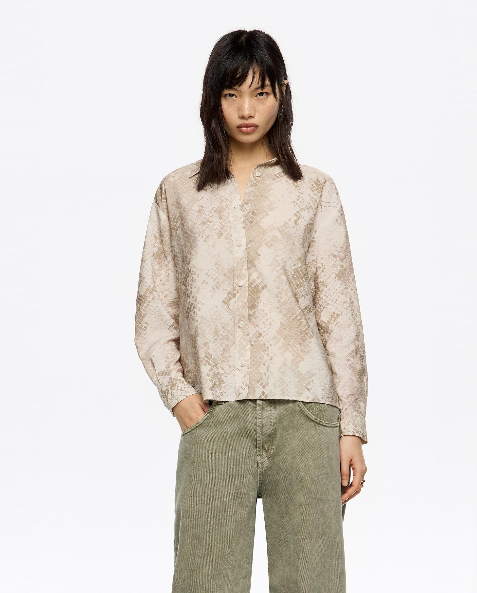 Camisa de mujer boxy de manga larga