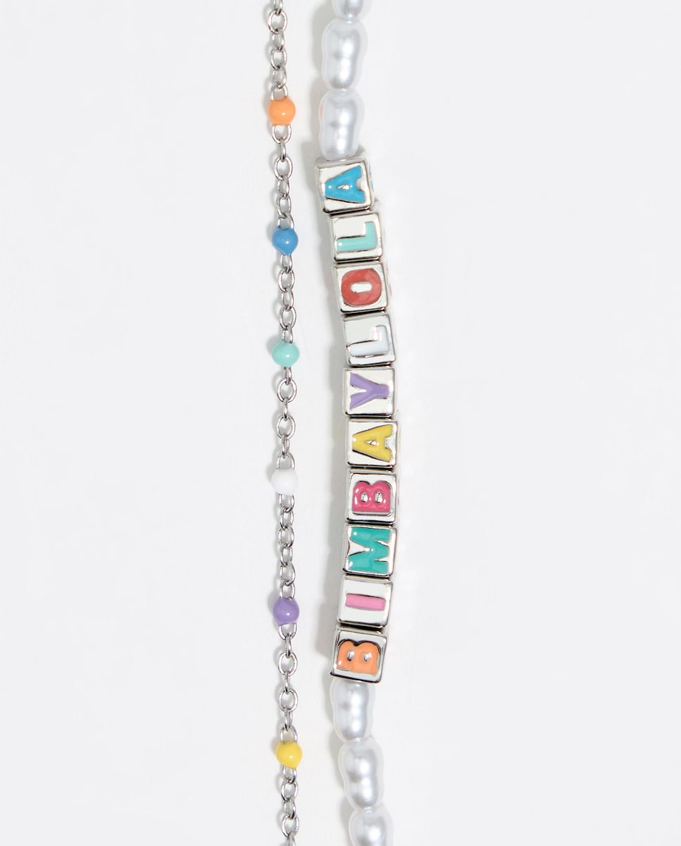 Pulsera doble logo dados plateada Plata-2