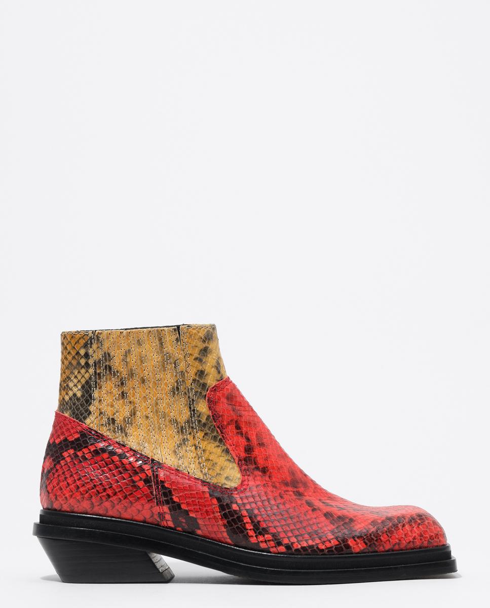 Botines de mujer piel print serpiente