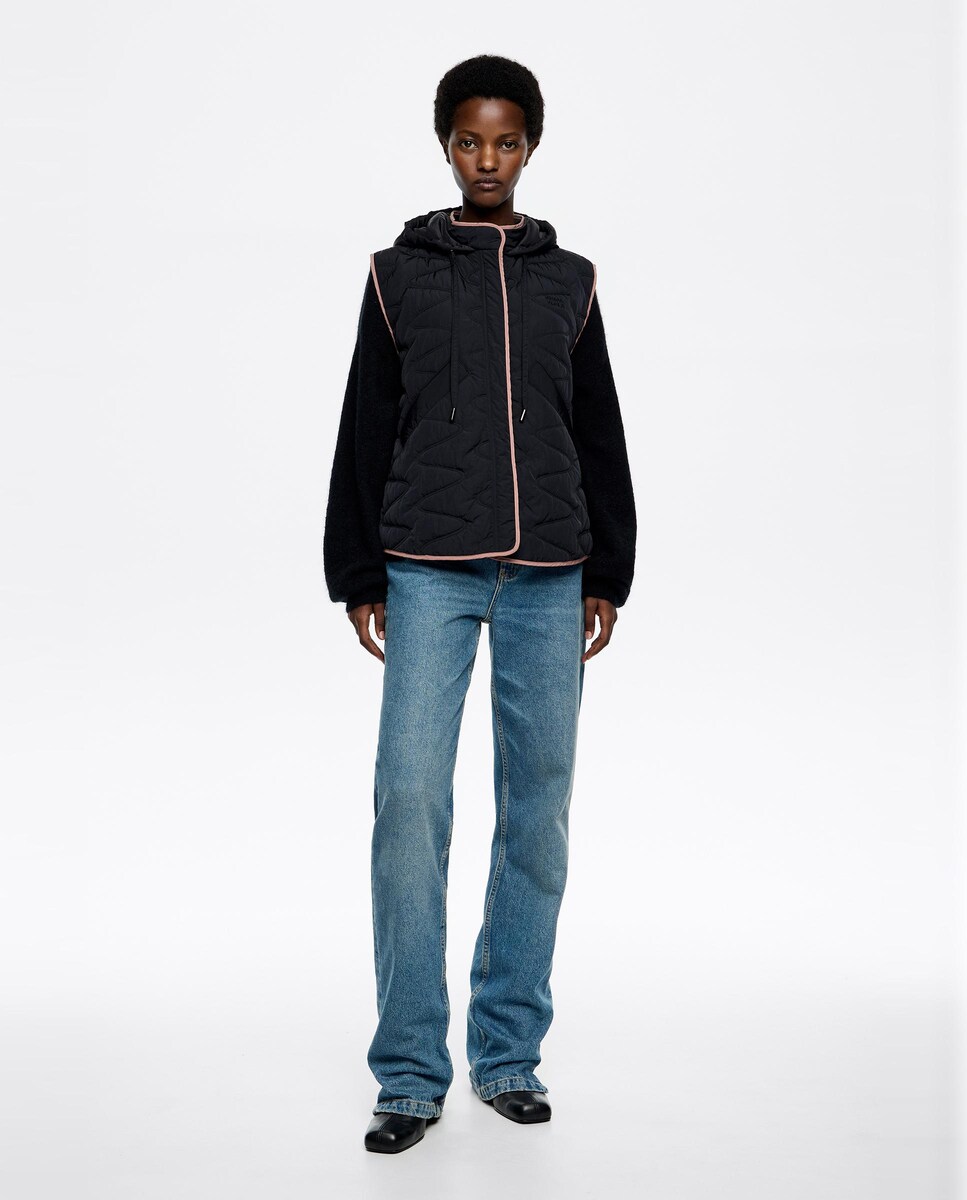 Capucha Sfera Chaleco Acolchado Mujer Chaleco Sfera Negro Para Mujer