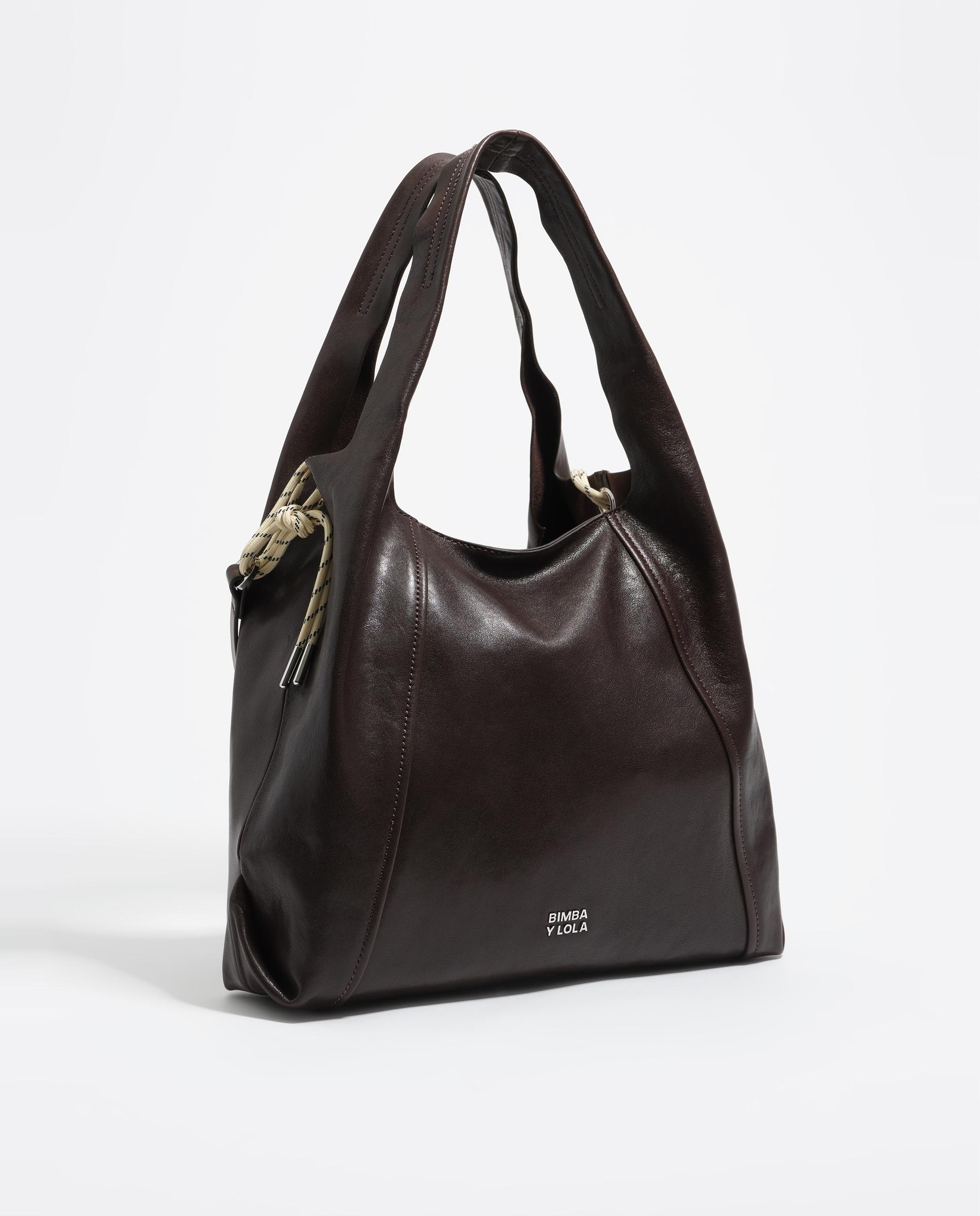 Bolso de hombro de mujer grande en piel - Bimba y Lola - Marrón Marrón-1