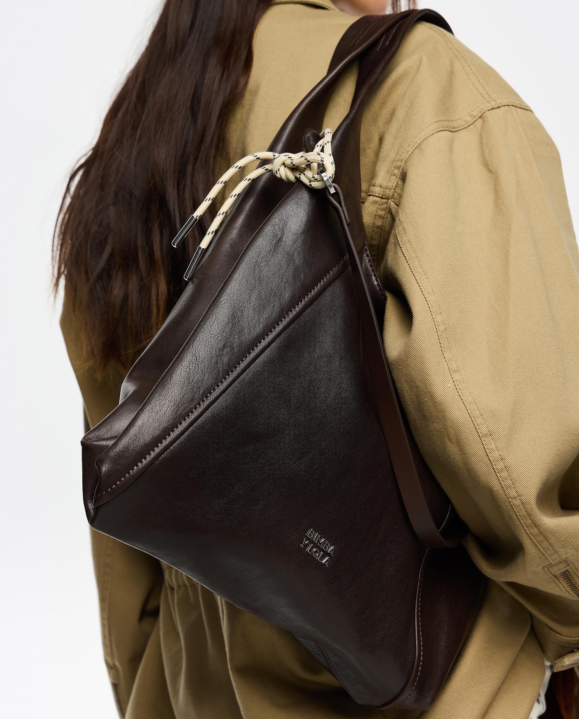 Bolso de hombro de mujer grande en piel - Bimba y Lola - Marrón Marrón-2
