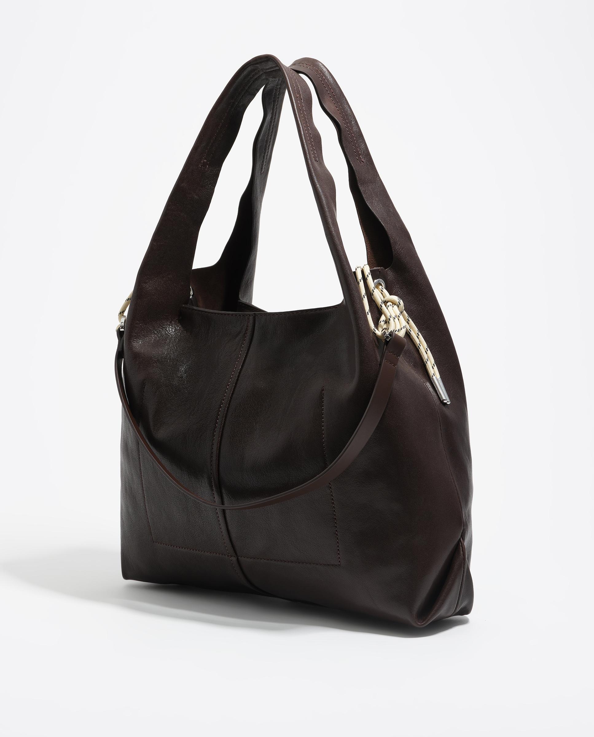 Bolso de hombro de mujer grande en piel - Bimba y Lola - Marrón Marrón-5