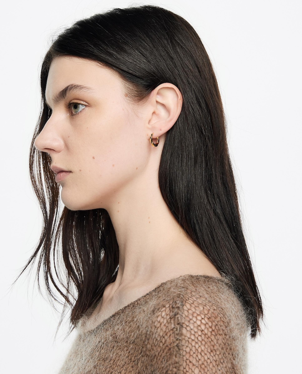 Pendientes aro textura dorados Oro-2