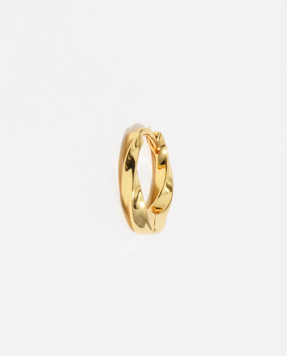 Pendientes aro textura dorados Oro-3