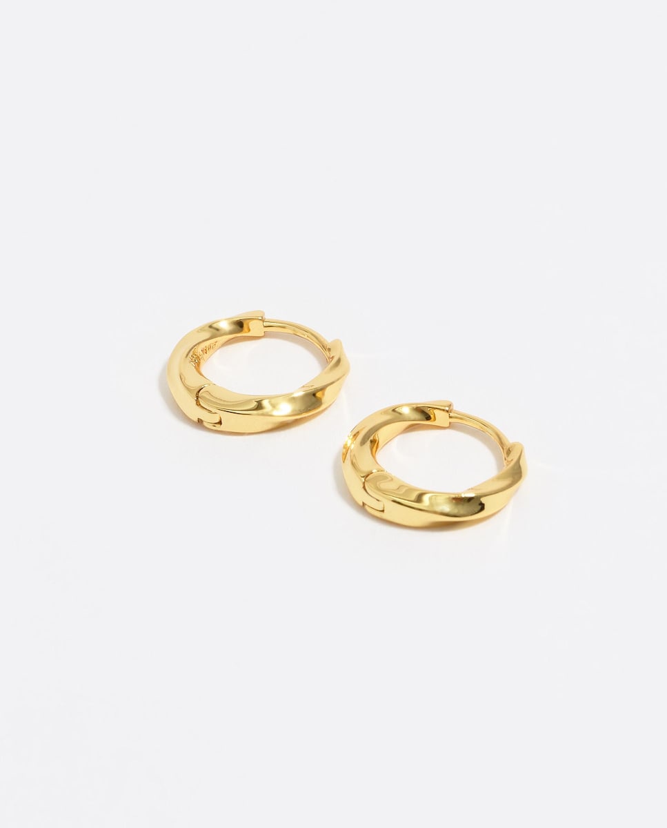 Pendientes aro textura dorados Oro-4