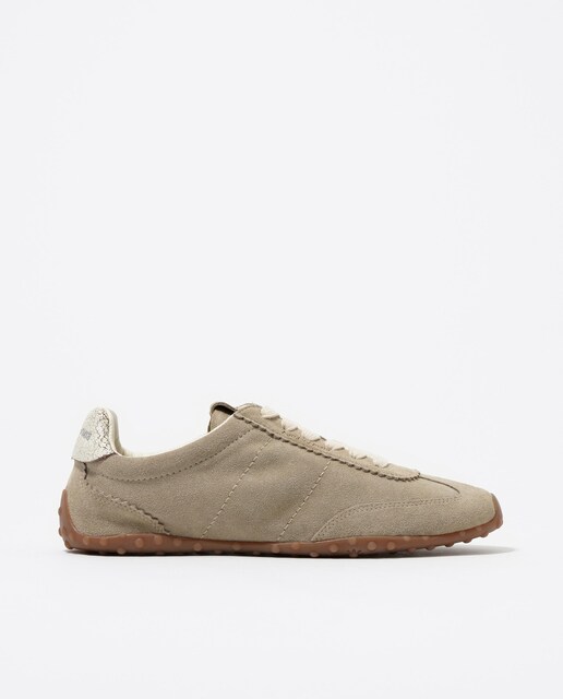Zapatillas Deportivas Yumas Mujer - Piel Napa Y Serraje, Plantilla Extraíble, Color Beige Talla 41