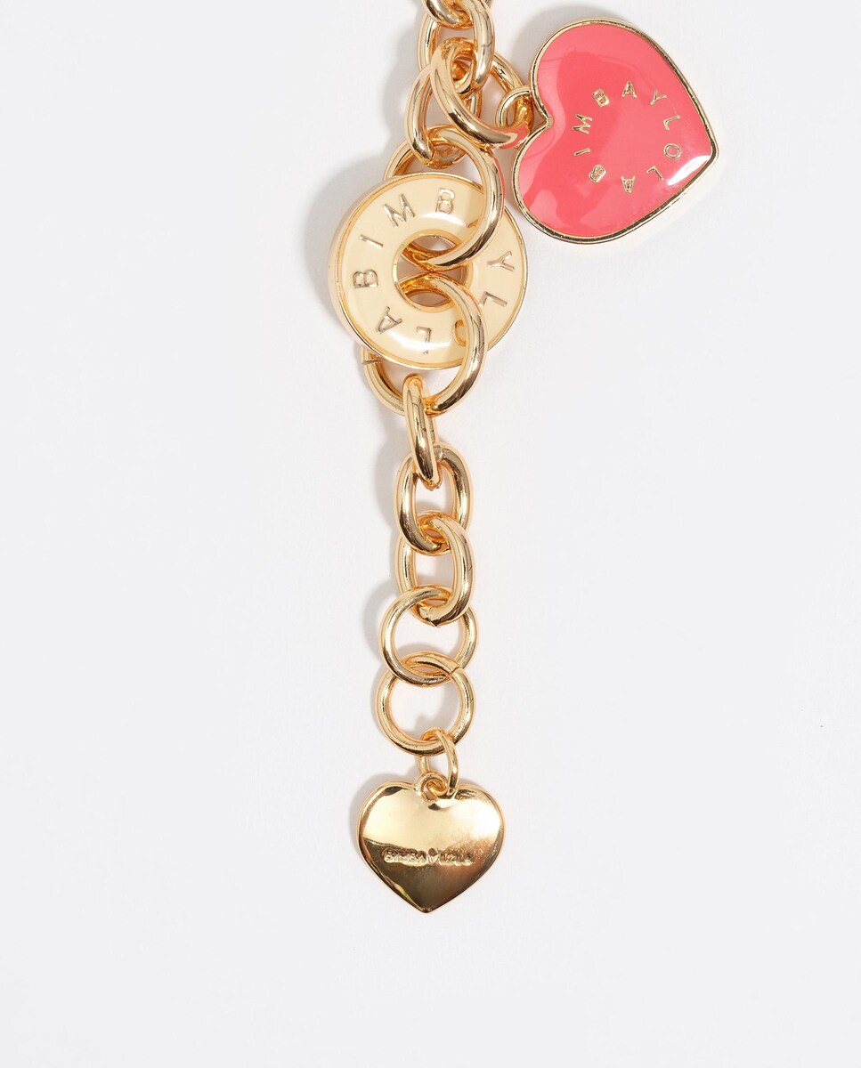 Pulsera logos corazón dorada Granate-4