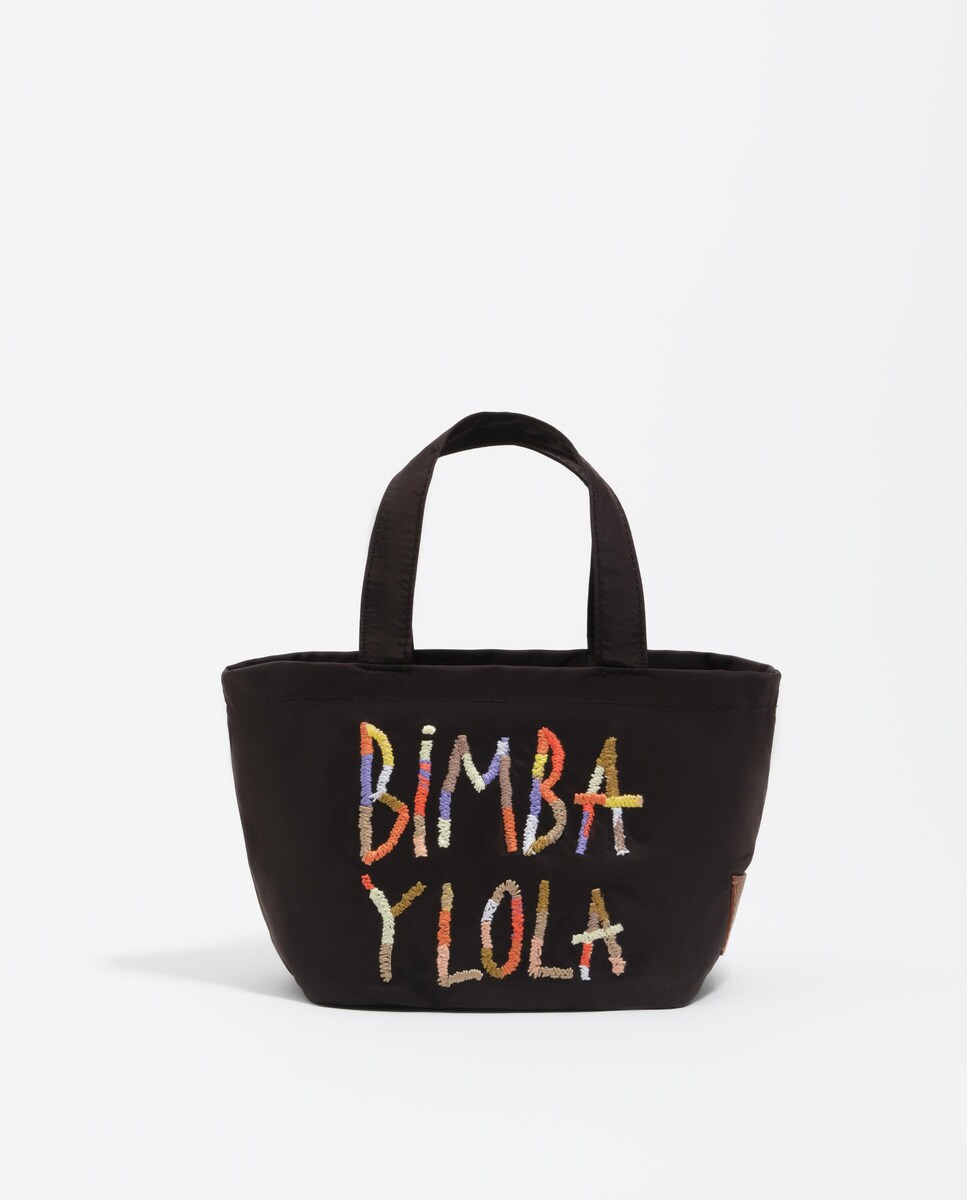 Mini Bolso Shopper Bolso Negro Nylon Bimba Y Lola Bolso Shopper - Main Image
