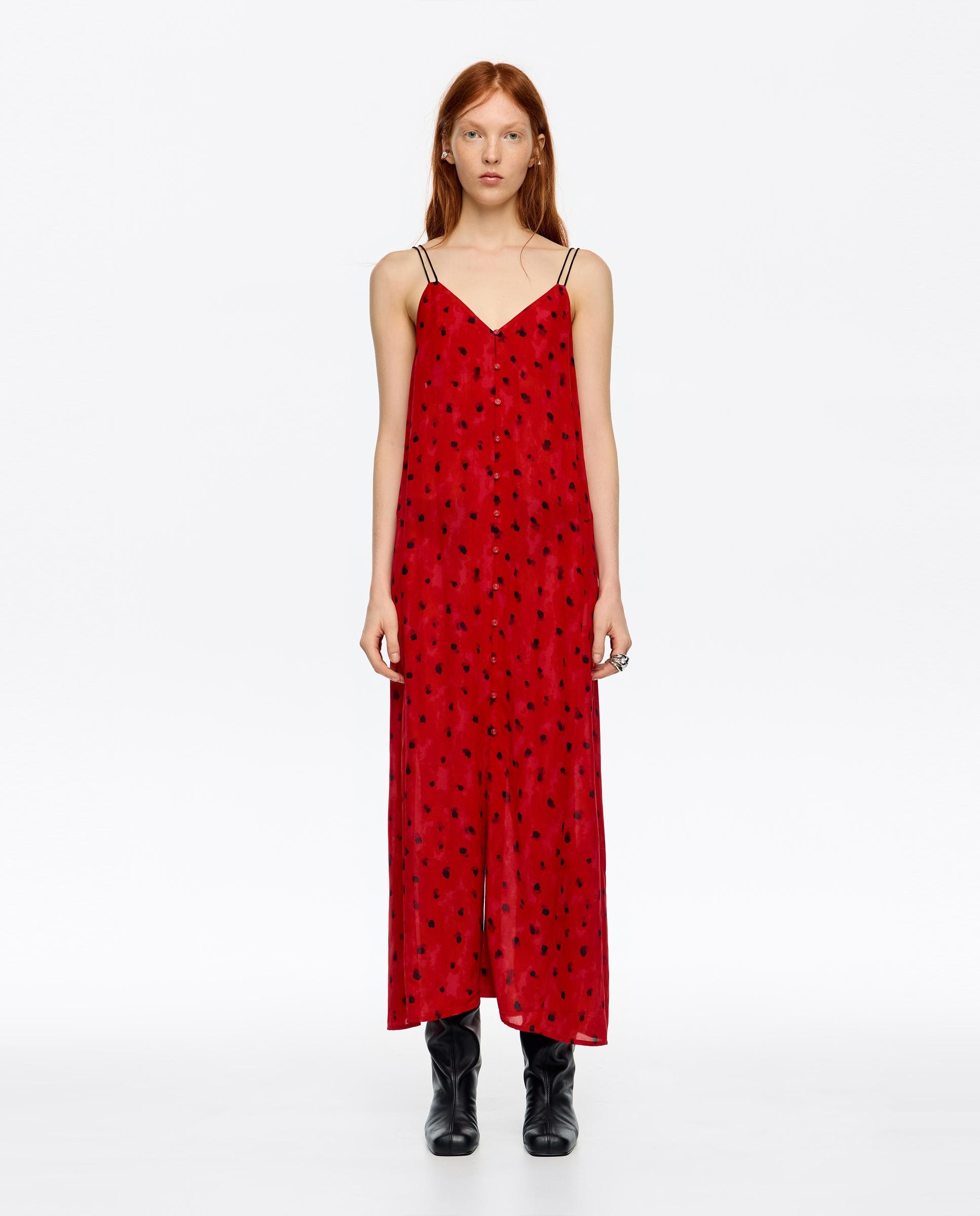 Vestido doble tirante cordones Cheeta Dots