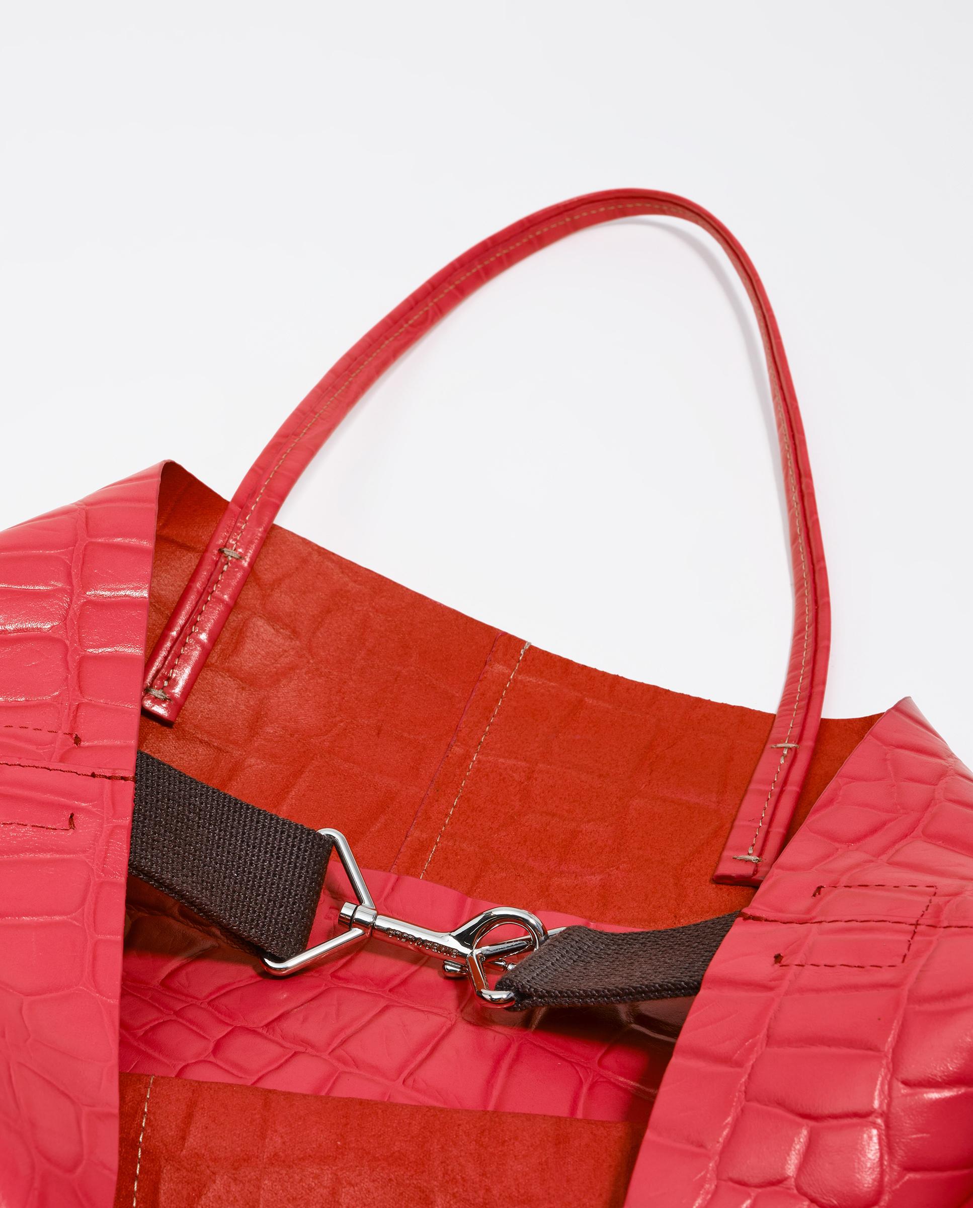 Bolso de hombro de mujer shopper grande piel - Bimba y Lola - Rojo Rojo-4