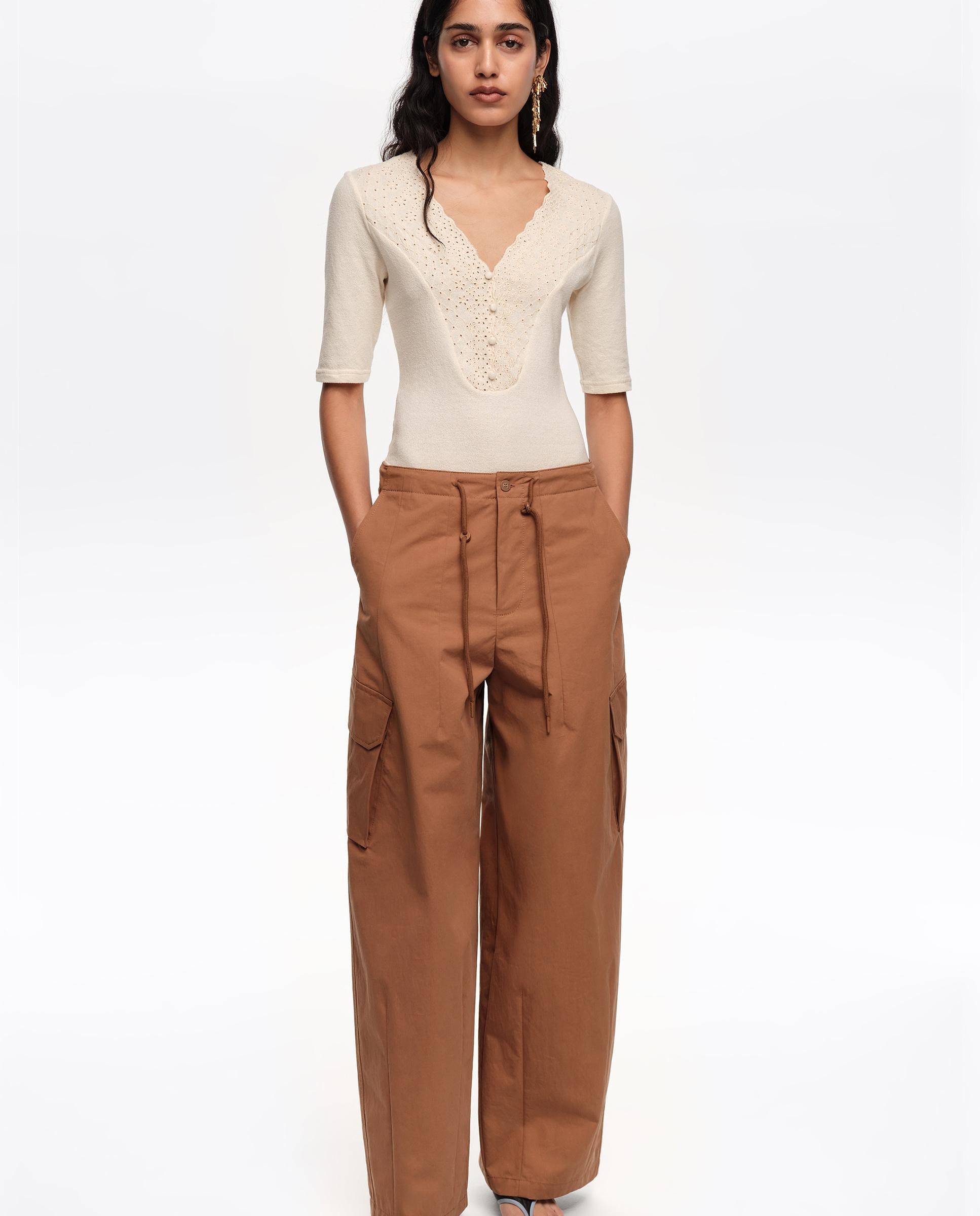 Bimba y Lola - Pantalones anchos de mujer cargo algodón.