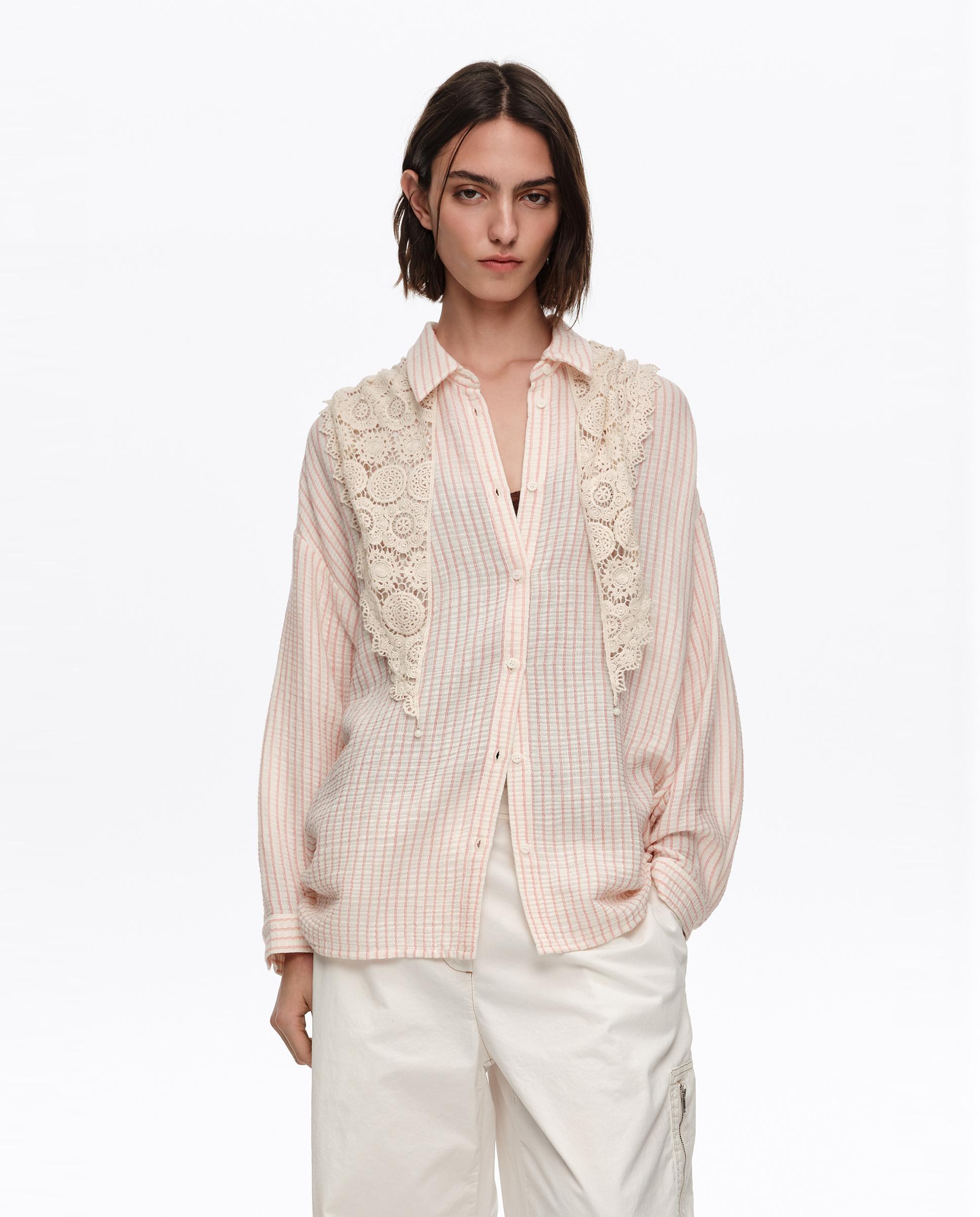 Bimba y Lola - Camisa de mujer 100% algodón de rayas.