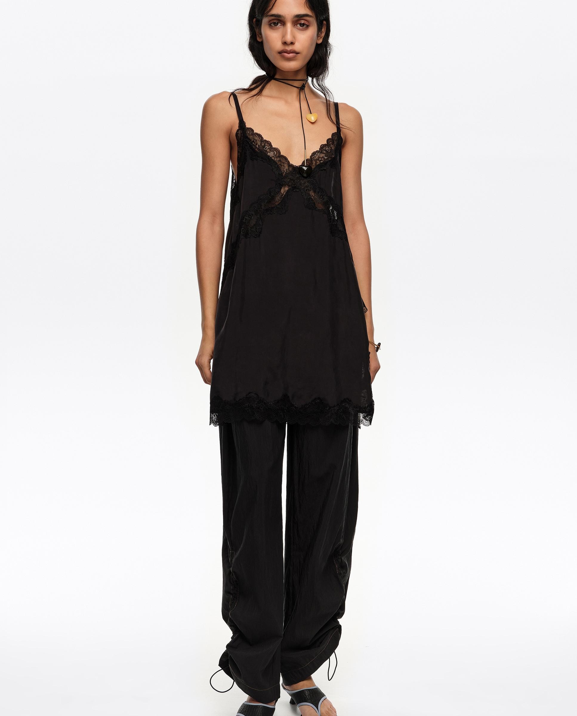 Bimba y Lola - Pantalones jogger de mujer fruncido ancho.