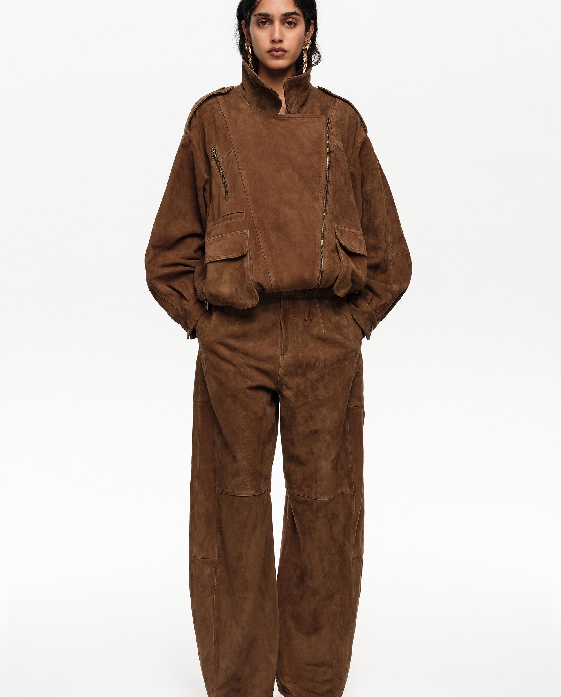 Bimba y Lola - Pantalones anchos de mujer barrel ante.